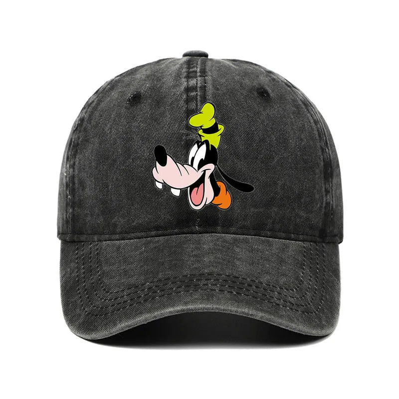 Unisex Vintage Washed Mickey Minnie Print Baseball Cap