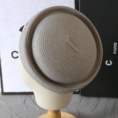 Vintage Spring Summer Pillbox Hat Hard Top Hat Women Fashion Berets