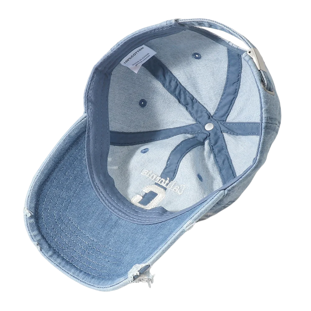 New Letter C Embroidered Washed Denim Baseball Cap