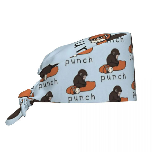 Nurse Hat Team Punch Funny Monkey Working Caps For Unisex Women