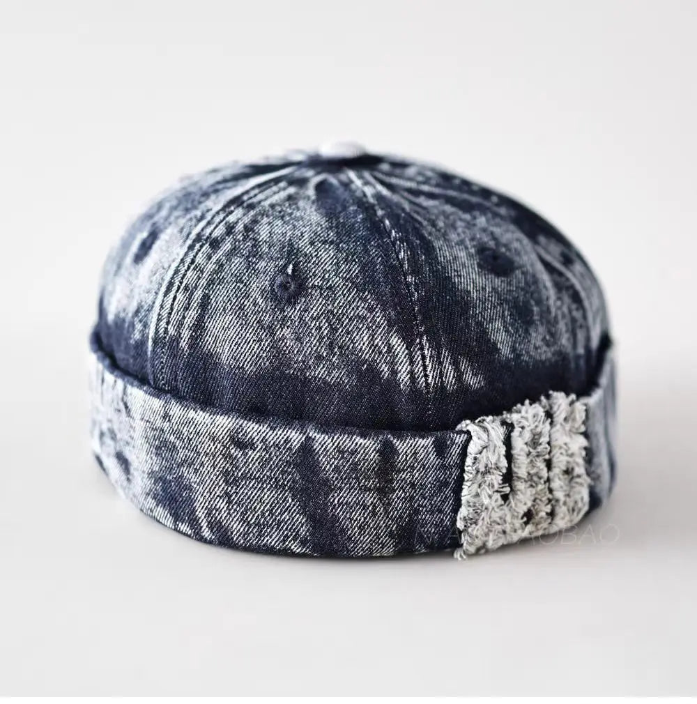 Ruffle-Brim Denim Hat For Men And Women