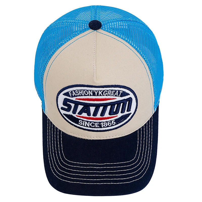 Unisex Baseball Cap Classic Station Letter Pattern Mesh Cap Men And Women