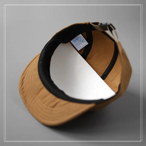 Casual Short Brim Baseball Cap 5-Panel Breathable Flat-Brimmed Sun Cap