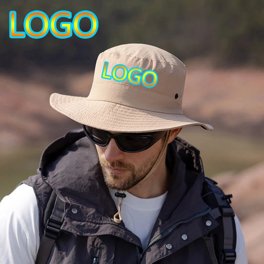New Custom Logo Men Quick Drying Bucket Hats Fisherman Cap