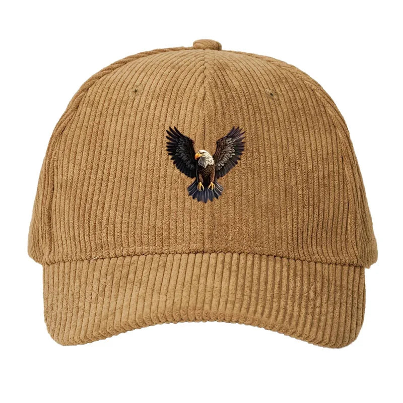Corduroy Baseball Cap Men American Eagle Design Patriotic Wildlife Sun Hat