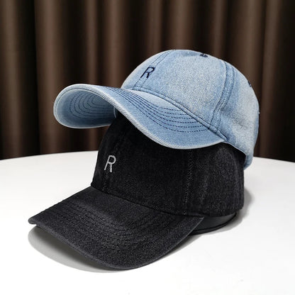 Blue Cowboy Baseball Cap Men And Women Fall White British Visor