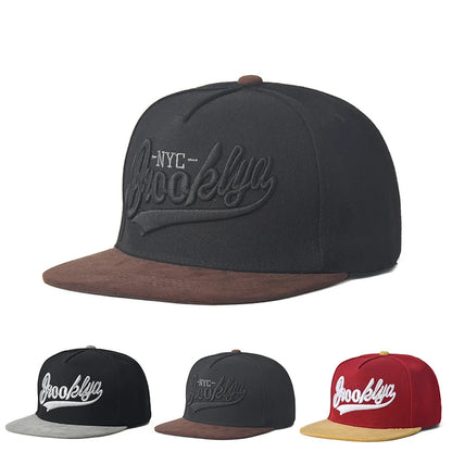 Brooklyn Flat Bill Baseball Cap American Street Hip-Hop Embroidered