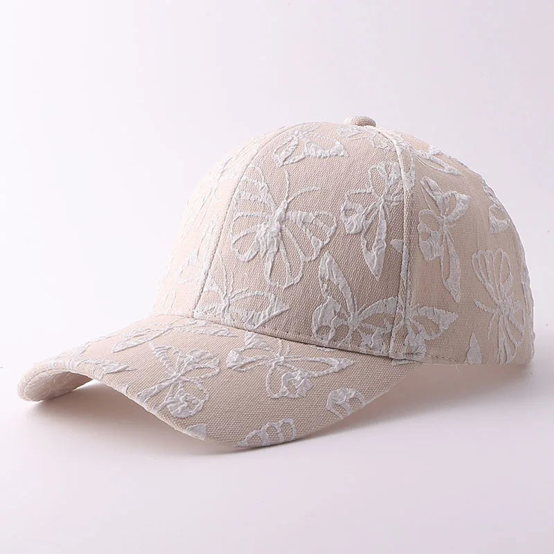 Three-Dimensional Embossed Butterfly Embroidered Baseball Cap
