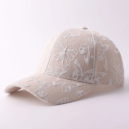 Three-Dimensional Embossed Butterfly Embroidered Baseball Cap