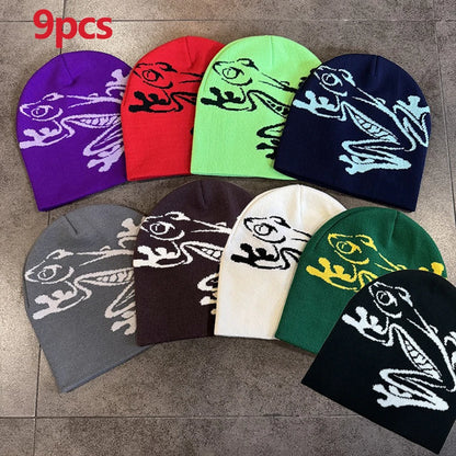 Tree Frog Pattern Beanie Knitted Cap For Men & Women