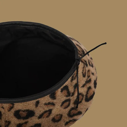 Fashion Leopard Print Beret All-Match Student Octagonal Cap Painter Hat