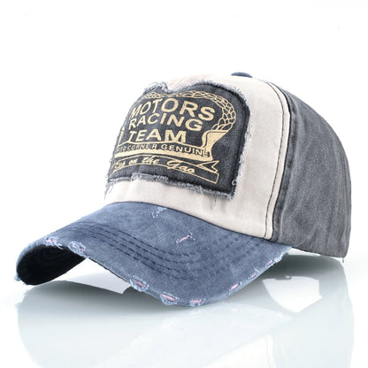 Vintage Washed Denim Baseball Cap For Men And Women