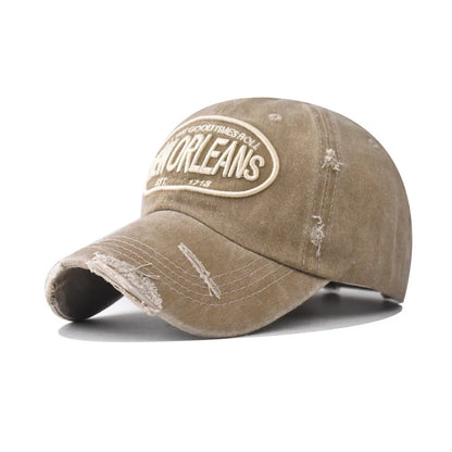 Vintage Washable Cowboy Baseball Cap Embroidery Snapback Hat