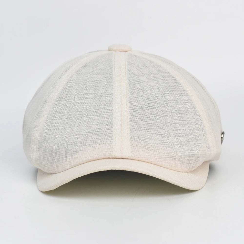 Spring Summer Breathable Mesh Newsboy Caps Men Woman