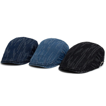 Denim Vintage Berets Men Women Newsboy Cap Summer Casual Cotton