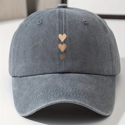 Comfortable Style Women's Casual Baseball Cap with Heart-Shaped Print Design Outdoor Activities