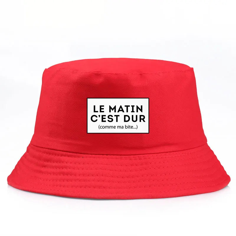 Le Matin C’est Dur Comme Ma Bite Reversible Bucket Hat Adult Funny