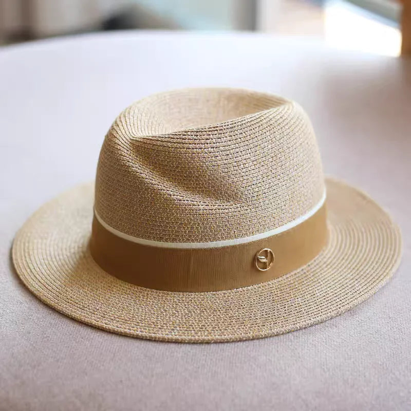 Panama Straw Hat With UPF 50+ Wide Brim Beach Cap