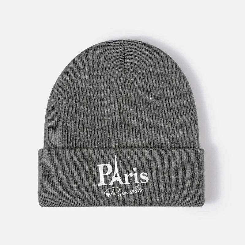 Paris Romantic Warm Knit Beanie Hat Stylish Winter Cuffed Cap