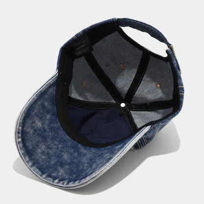 Stylish Distressed Washed Denim Baseball Cap Women Men