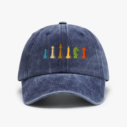 Chess Board Game Washed Baseball Cap