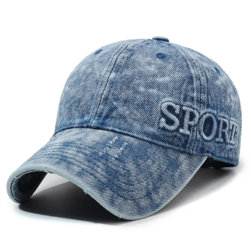 Four Season Washed Denim Sport Baseball Cap