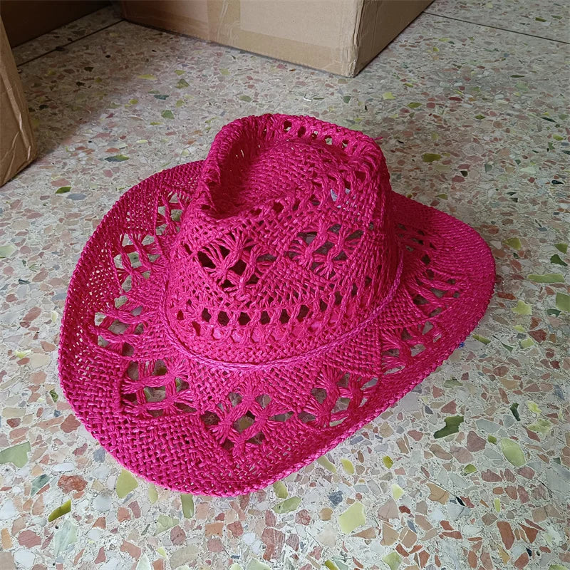 Vintage Summer Beach Bohemian Straw Hat Shell Women Men