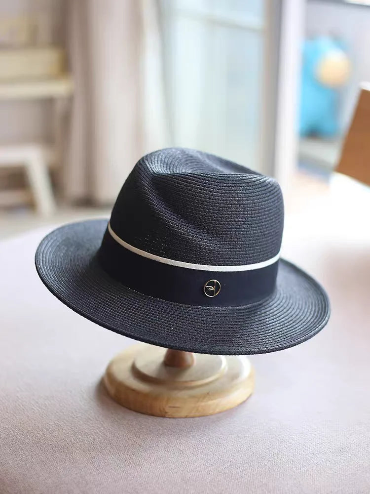 Panama Straw Hat With UPF 50+ Wide Brim Beach Cap