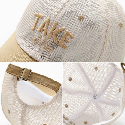Letter Embroidered Baseball Cap For Kids Summer Sunscreen Mesh Hat Boy Girl Toddler Outdoor Breathable Sun Hats