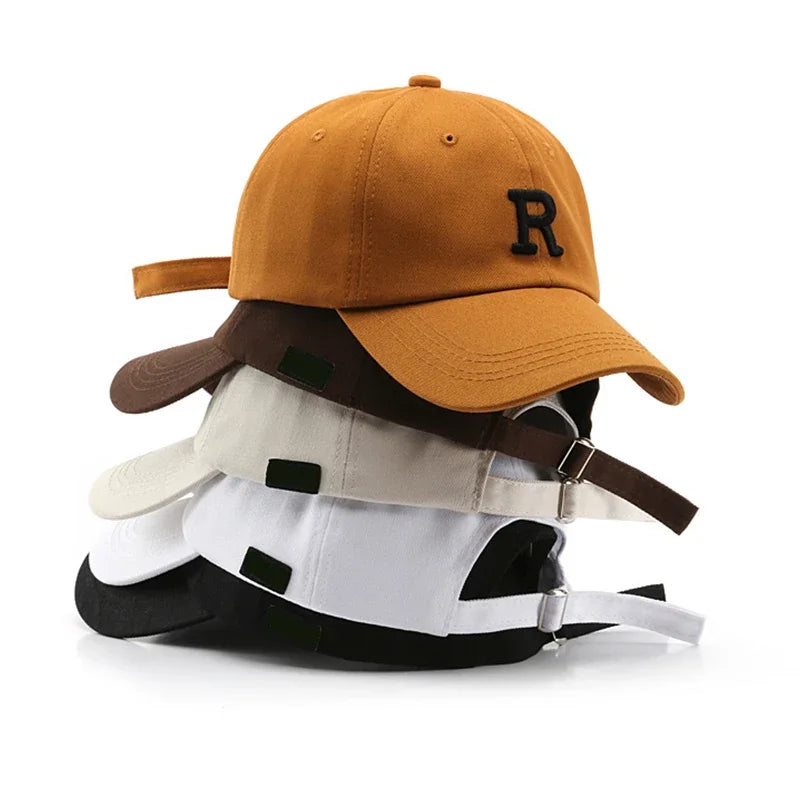 Embroidery Letter R Men Baseball Cap For Women