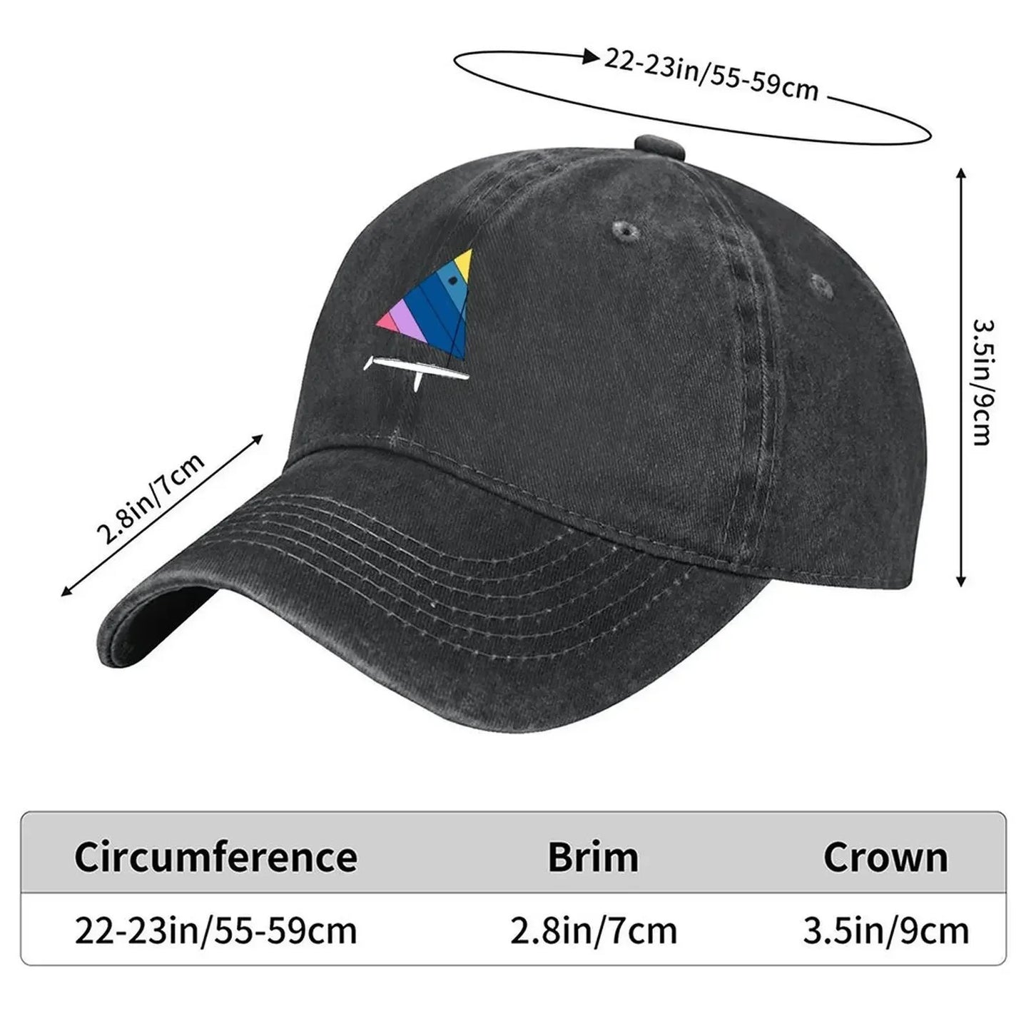 Sunfish Sailboat Baseball Cap summer hat