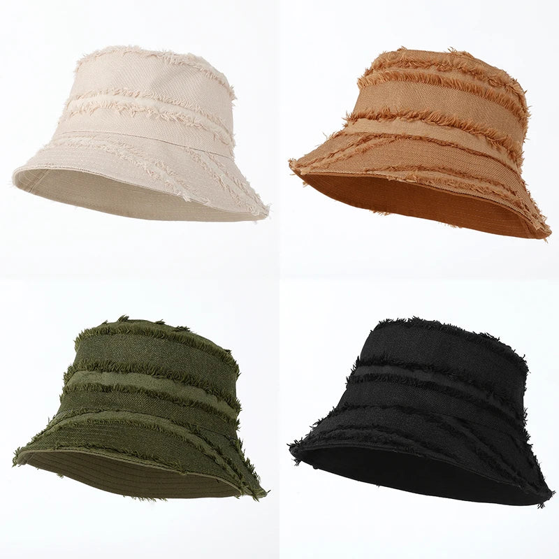 Solid Color Double Sided Fisherman Caps Women Autumn Spring