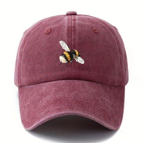 Cartoon Bee Patterned Baseball Cap with Lightweight Curved Brim Suitable for Outdoor Camping