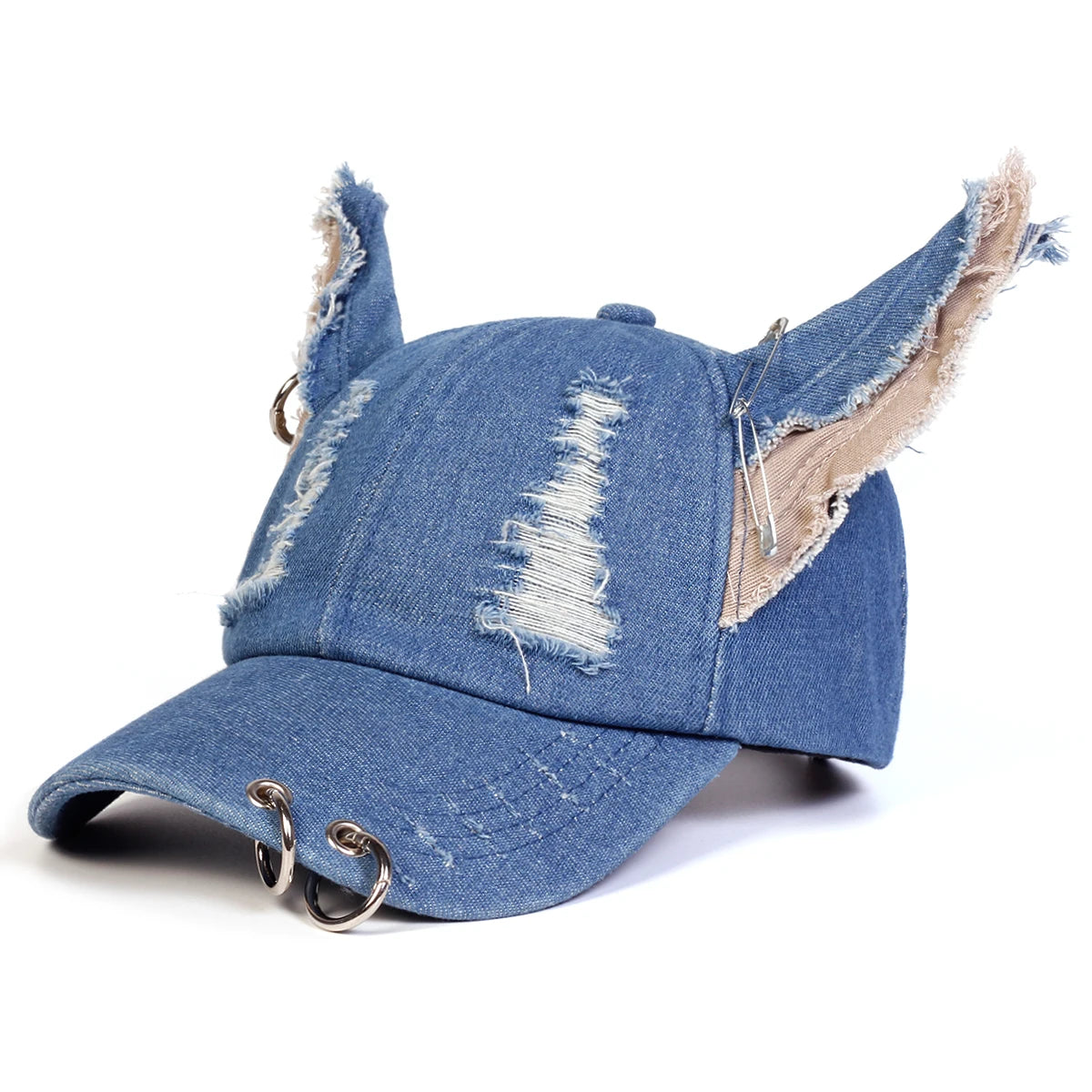 Unisex Cute Ear Design Iron Ring Cowboy Baseball Caps