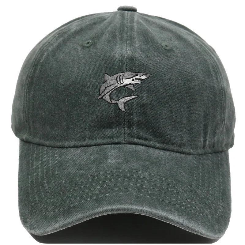 Shark Embroidery Design Baseball Cap