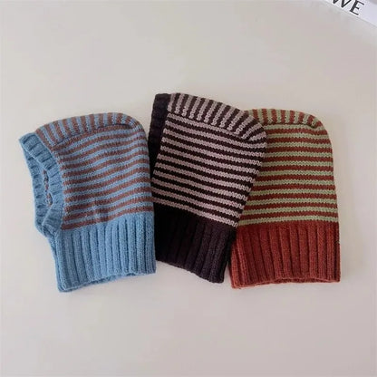 Winter Korean Fashion Children Baby Knit Hooded Scarf Caps