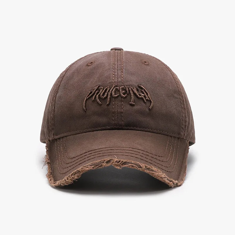 Letter Three-Dimensional Embroidery Soft Top Rough Edge Men's