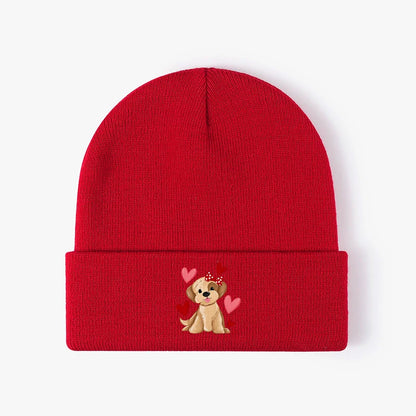 Hearts Knit Beanie Hat Warm Acrylic Skull Cap  Men