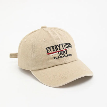 Retro Letter Embroidery Baseball Cap Children Washed Cotton Hat Korean Solid Color Kids Boy Girl Peaked Caps