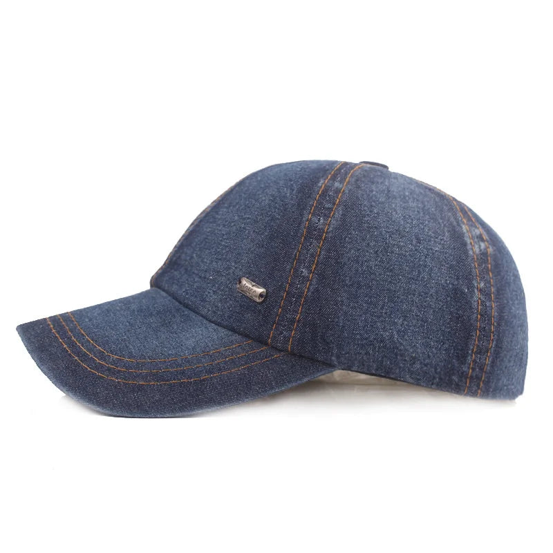 Vintage Washed Cotton Baseball Cap Men Women Denim Dad Hat