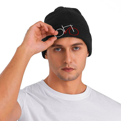 Bicycle Graphic Beanie Warm Knit Skull Cap