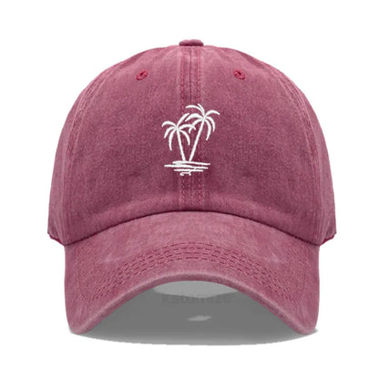 Coconut Tree Embroidery Baseball Cap