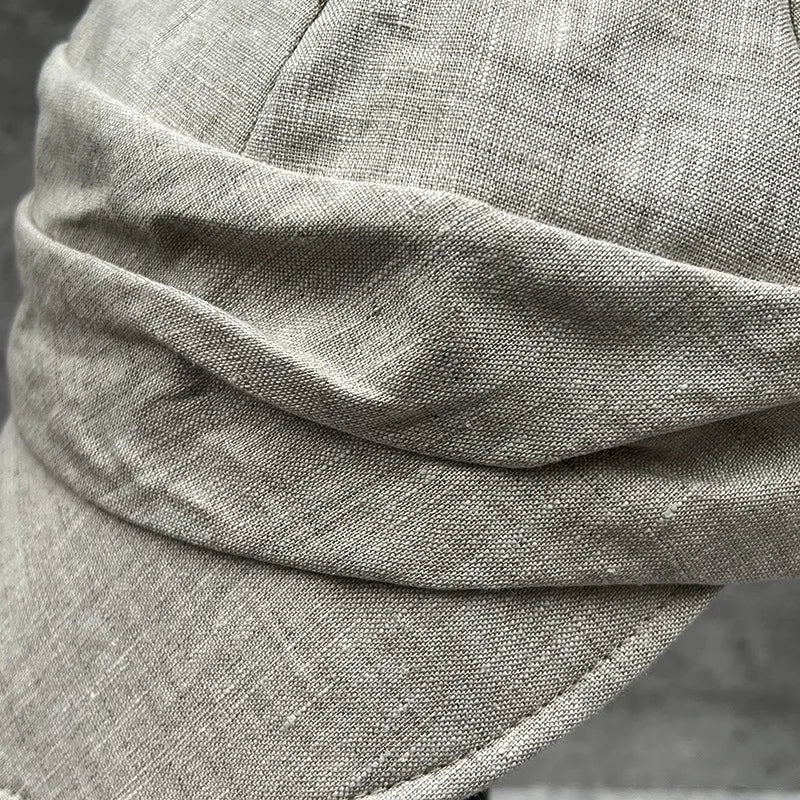 Slouchy Newsboy Cap Linen Summer Cap Casual Women Sun Cap