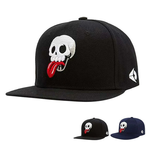Unisex Skeleton Embroidery Hats Spring Autumn Adjustable Casual Snapback Caps Outdoor Sunscreen Hat