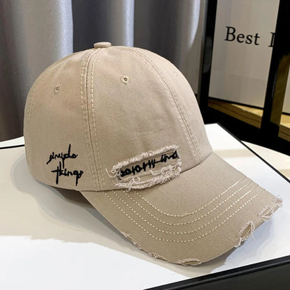 Celebrity Fashion Embroidery Hole Sunscreen Baseball Cap Women