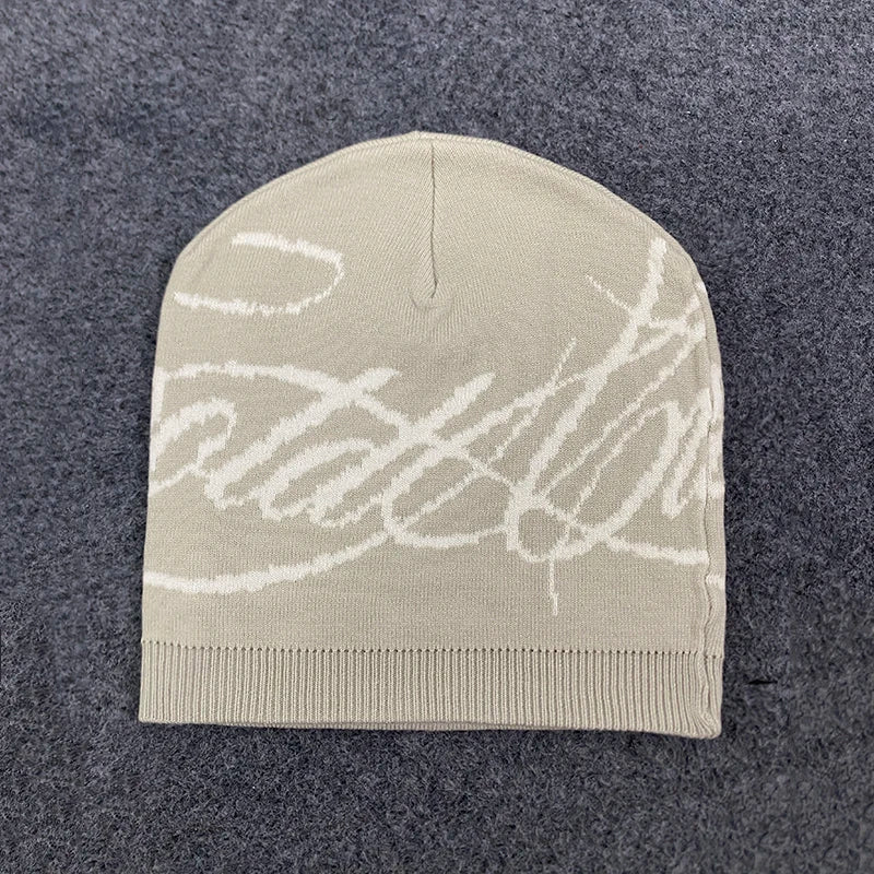 Warm Jacquard Letter Knitted Woolen Hat For Men And Women Autumn Winter