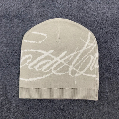 Warm Jacquard Letter Knitted Woolen Hat For Men And Women Autumn Winter