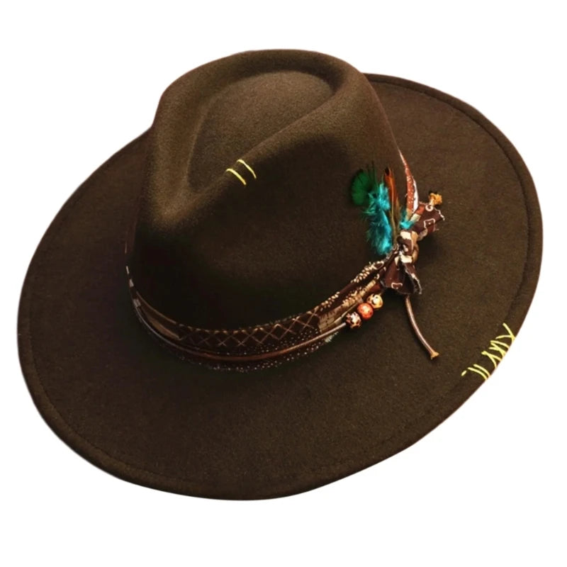 Fedoras Felt Hats Men Actors Perform Hat Homburg Panama Props Western Party Caps
