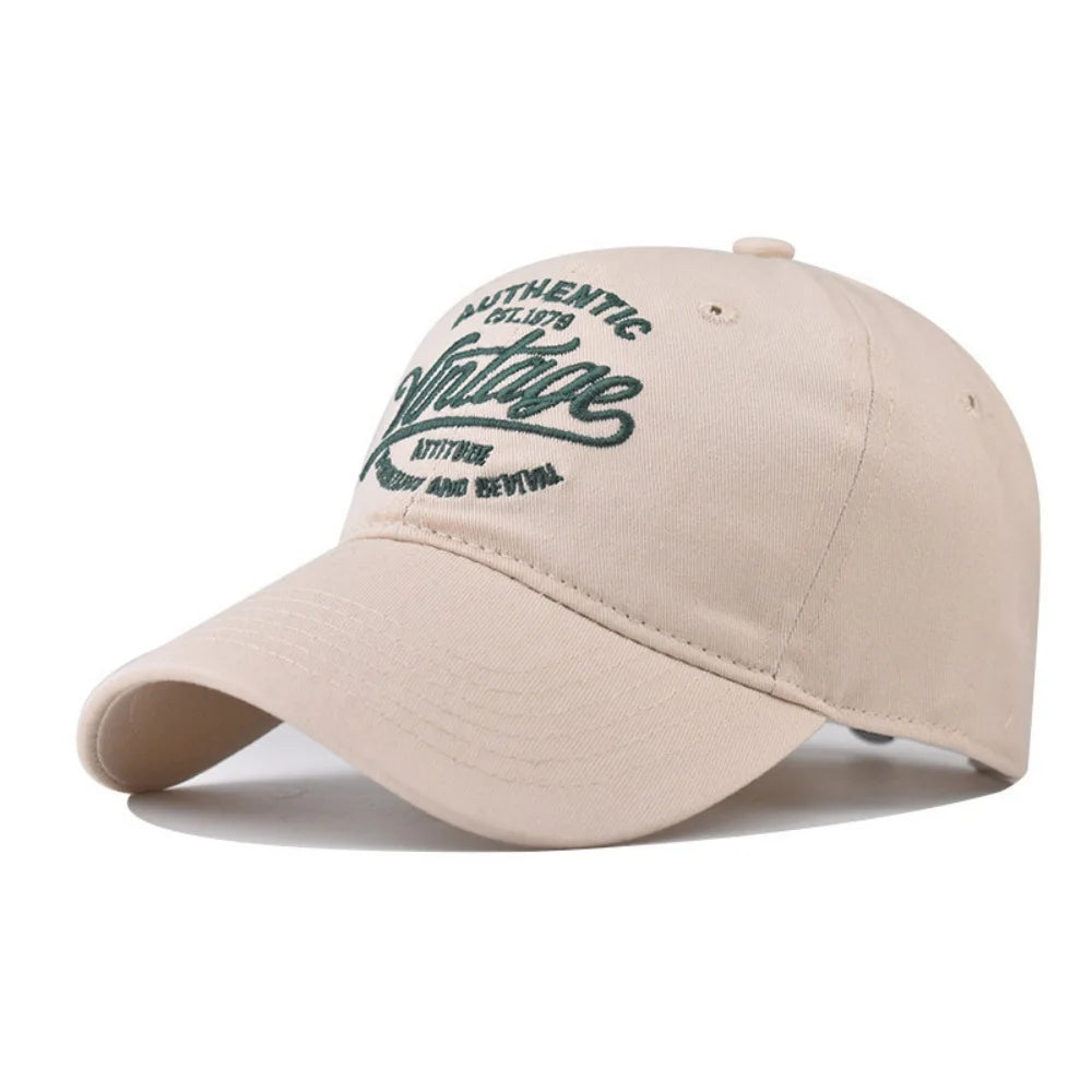 American  vintage Letter Embroidered Baseball Cap for Men Women