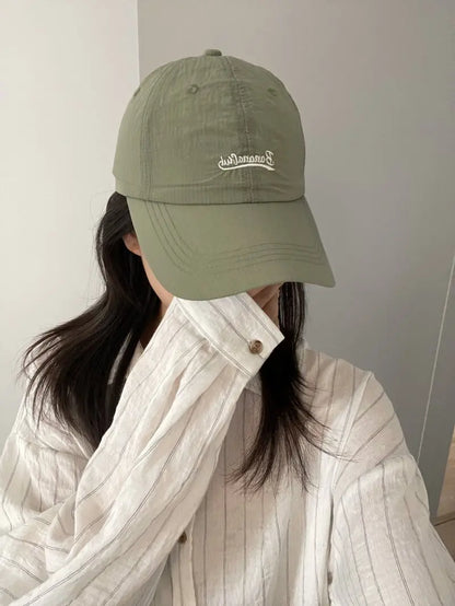 Breathable Quick-Drying Cap Retro Contrasting Color Letter Embroidery Outdoor